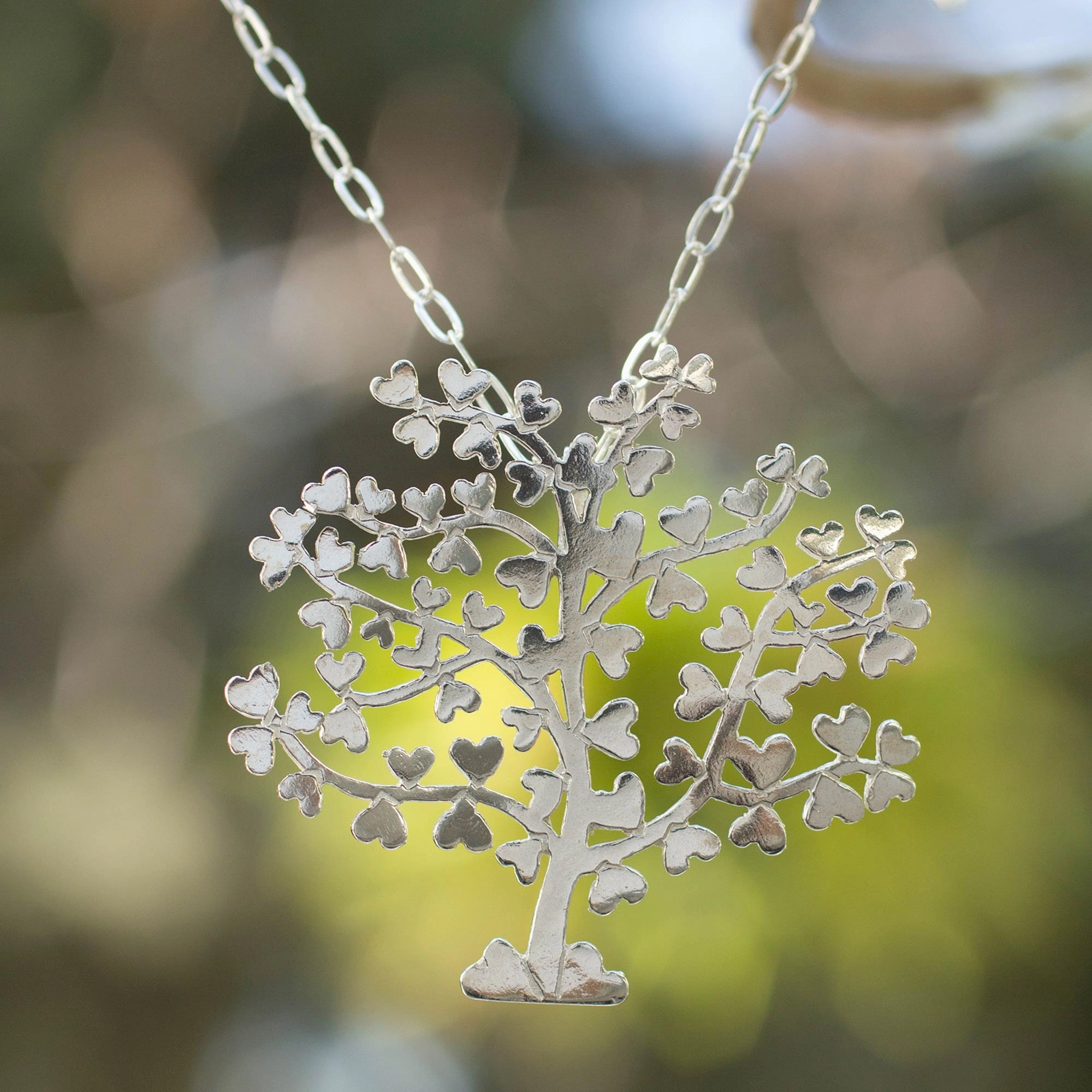 Tree of Love Sterling Silver Pendant Necklace