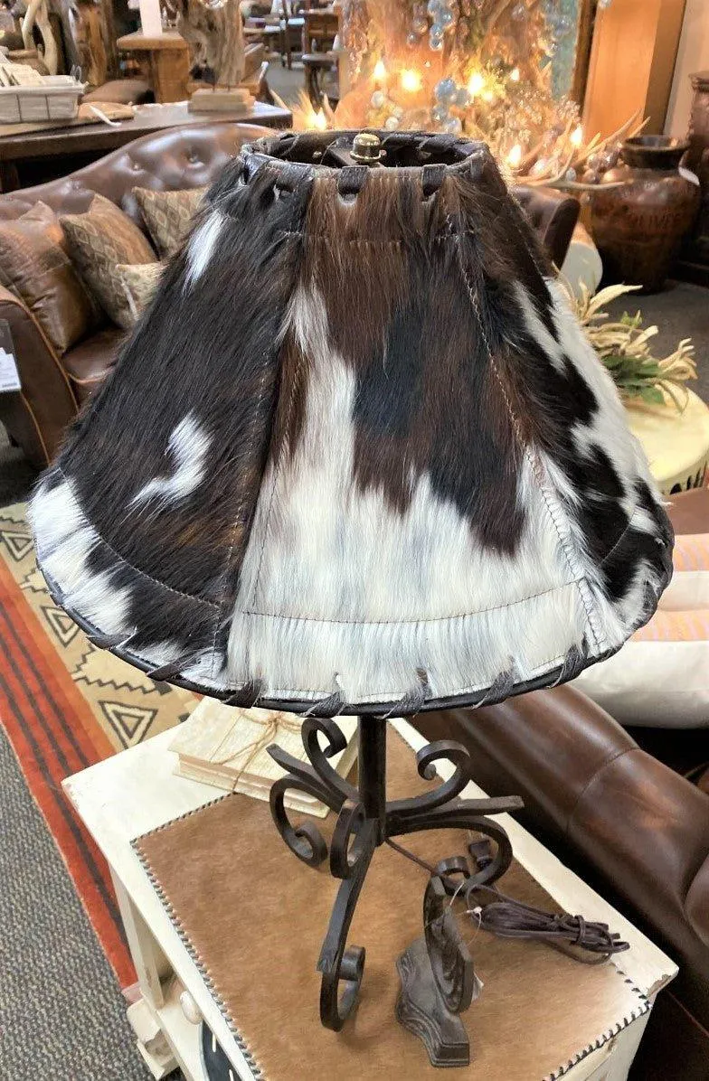 Tri Color Cowhide Lamp Shade