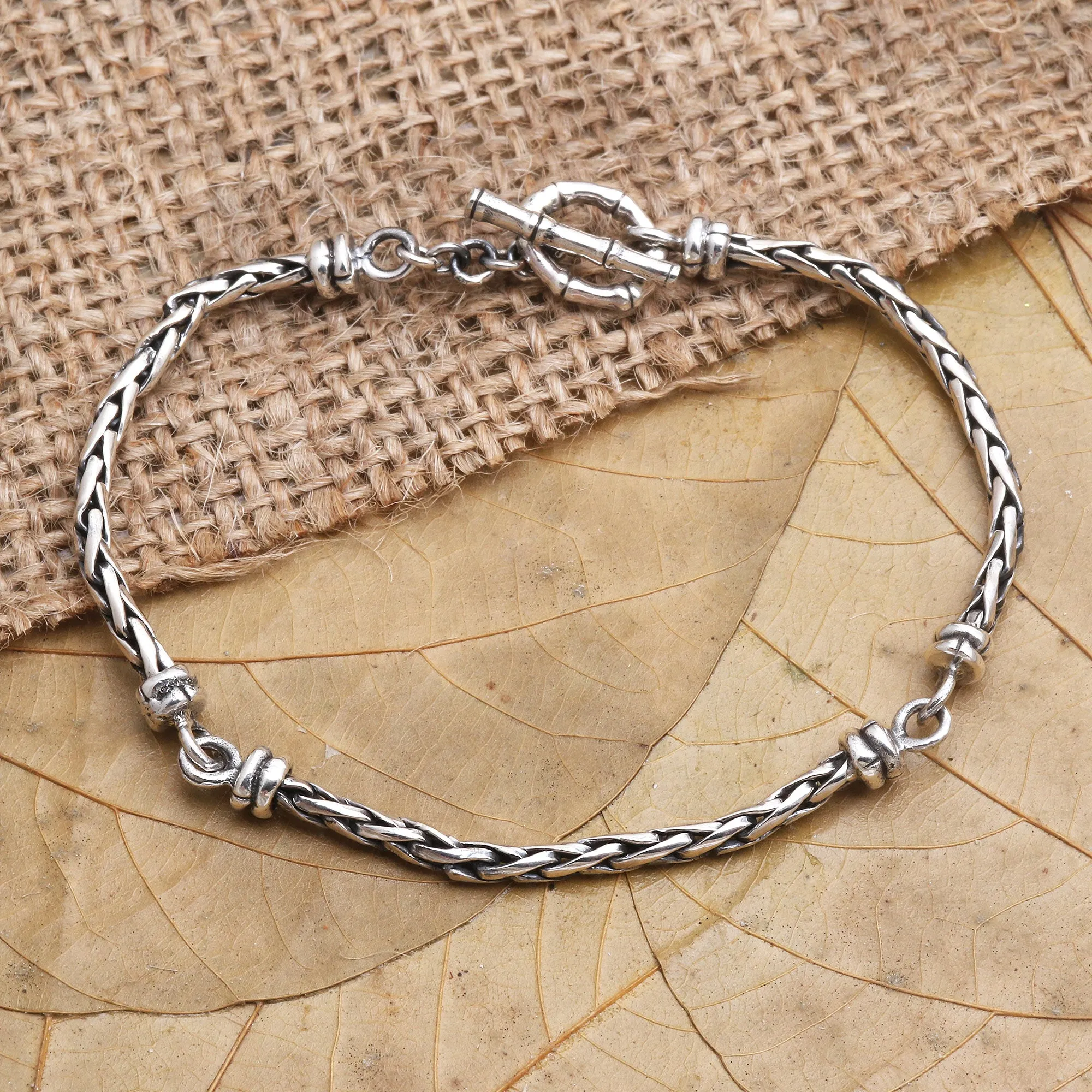 Tribal Hollywood Handcrafted Sterling Silver Link Bracelet