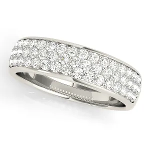 Triple Row 0.70 ctw. Round Diamond Wedding Band