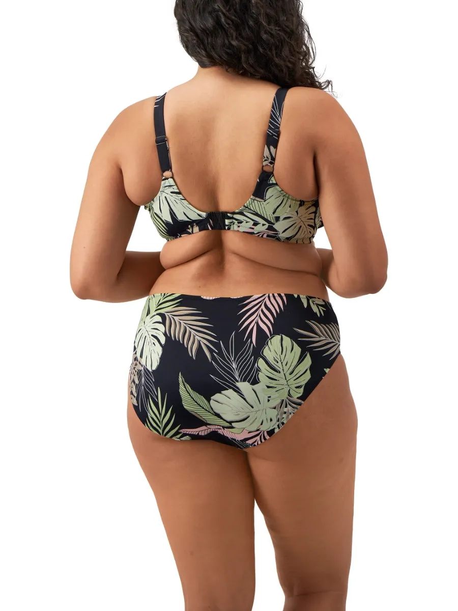 Tropical Retreat Plunge Bikini Top - Black