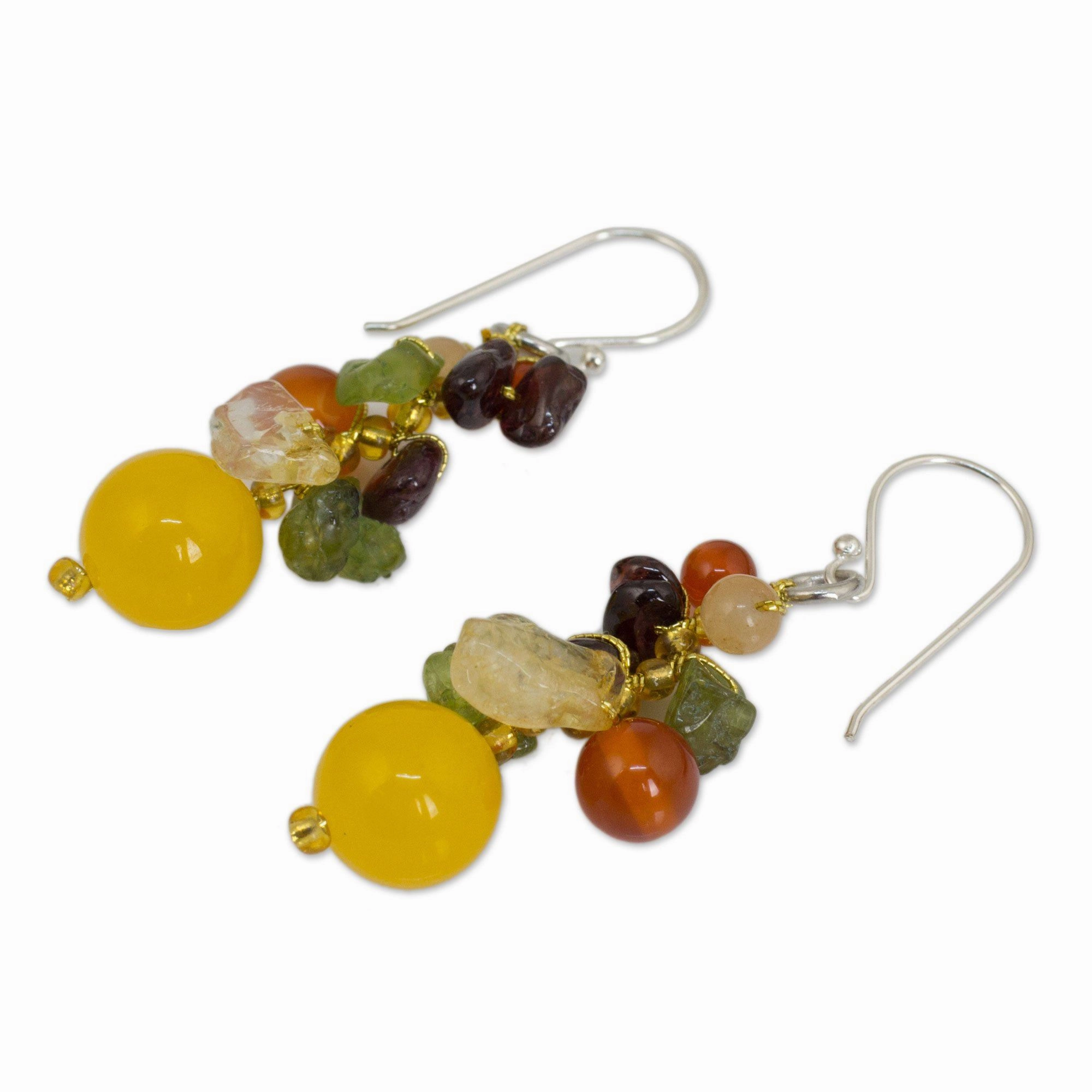 Tropical Gemstone Beaded Earrings