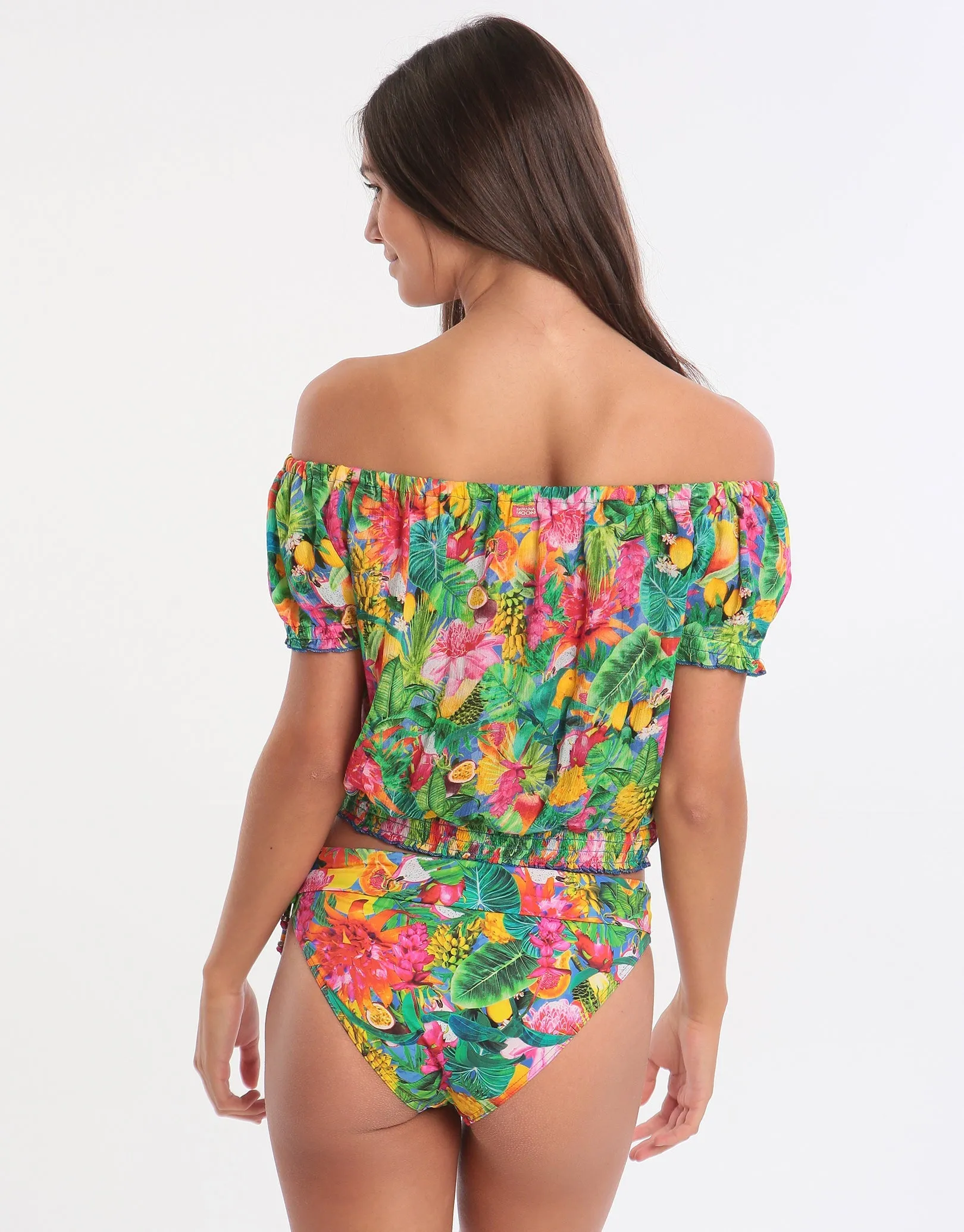 Tropivoil Binky Off The Shoulder Top - Blue