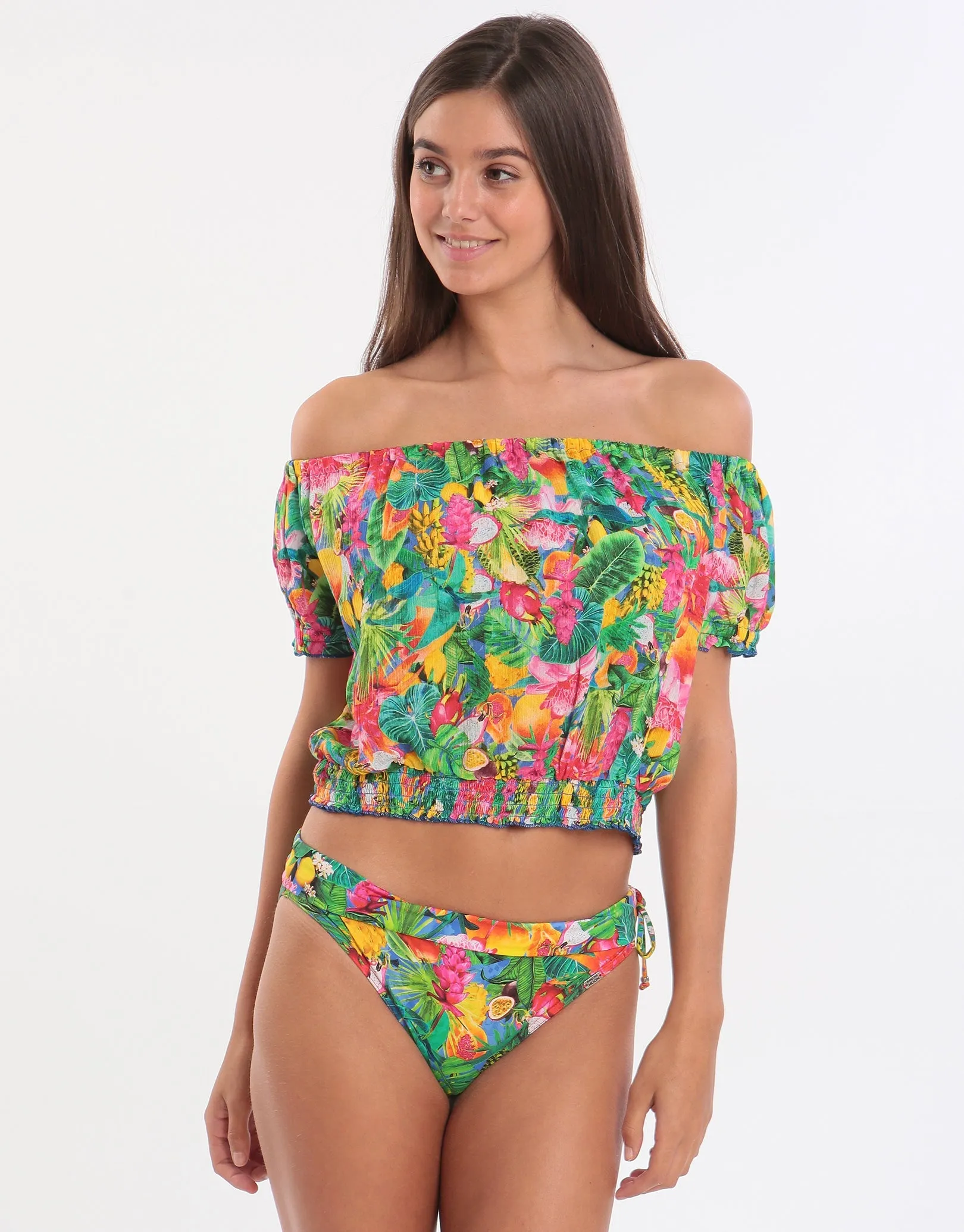 Tropivoil Binky Off The Shoulder Top - Blue