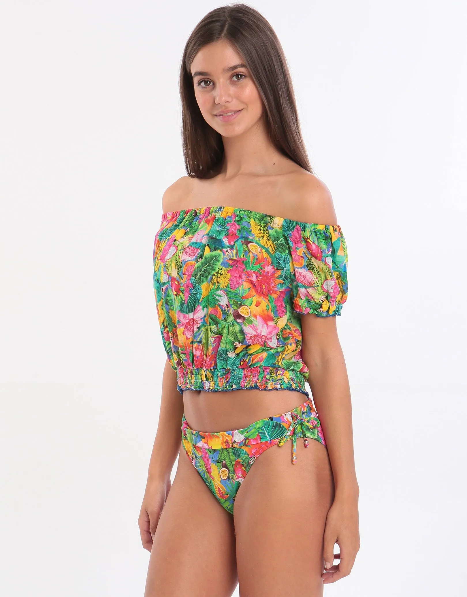 Tropivoil Binky Off The Shoulder Top - Blue