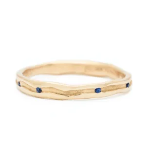 Trough Ring with Seven Sapphires