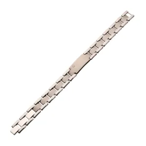 Tungsten Carbide Lab Grown Diamond 14mm Hammered ID Sizeable Link Bracelet
