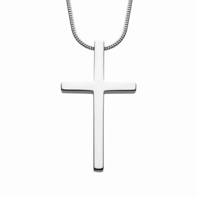 Tungsten Carbide Cross Pendant Necklace