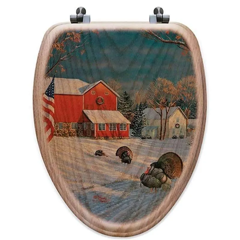 Turkeys & Farmhouse Oak Toilet Seat bathroom furniture, vanity cabinet