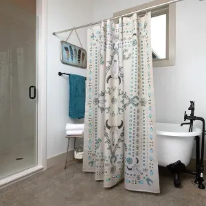Turquoise & Steers Western Shower Curtain bathroom furniture, vanity cabinet
