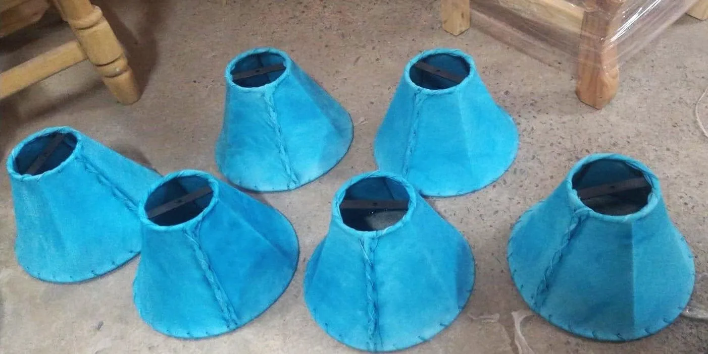 Turquoise Genuine Rawhide Lamp Shades