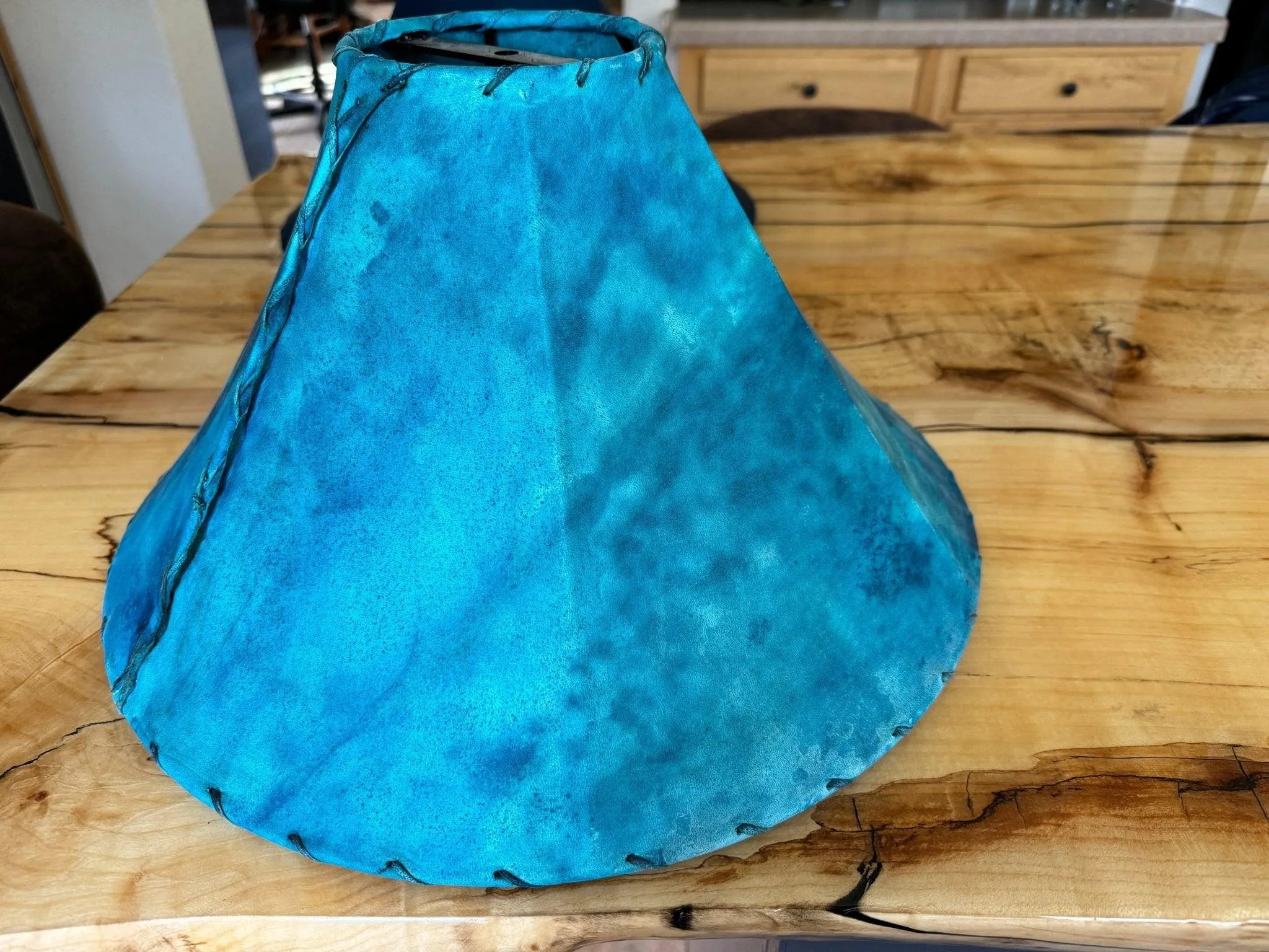 Turquoise Genuine Rawhide Lamp Shades laundry hamper, dirty clothes basket