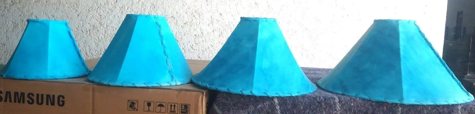 Turquoise Genuine Rawhide Lamp Shades