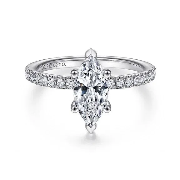 Ulani - 14K White Gold Marquise Diamond Engagement Ring (Setting Only)
