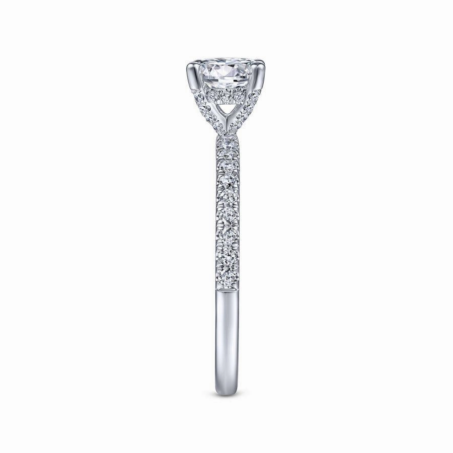 Ulani - 14K White Gold Round Diamond Engagement Ring(Setting Only)