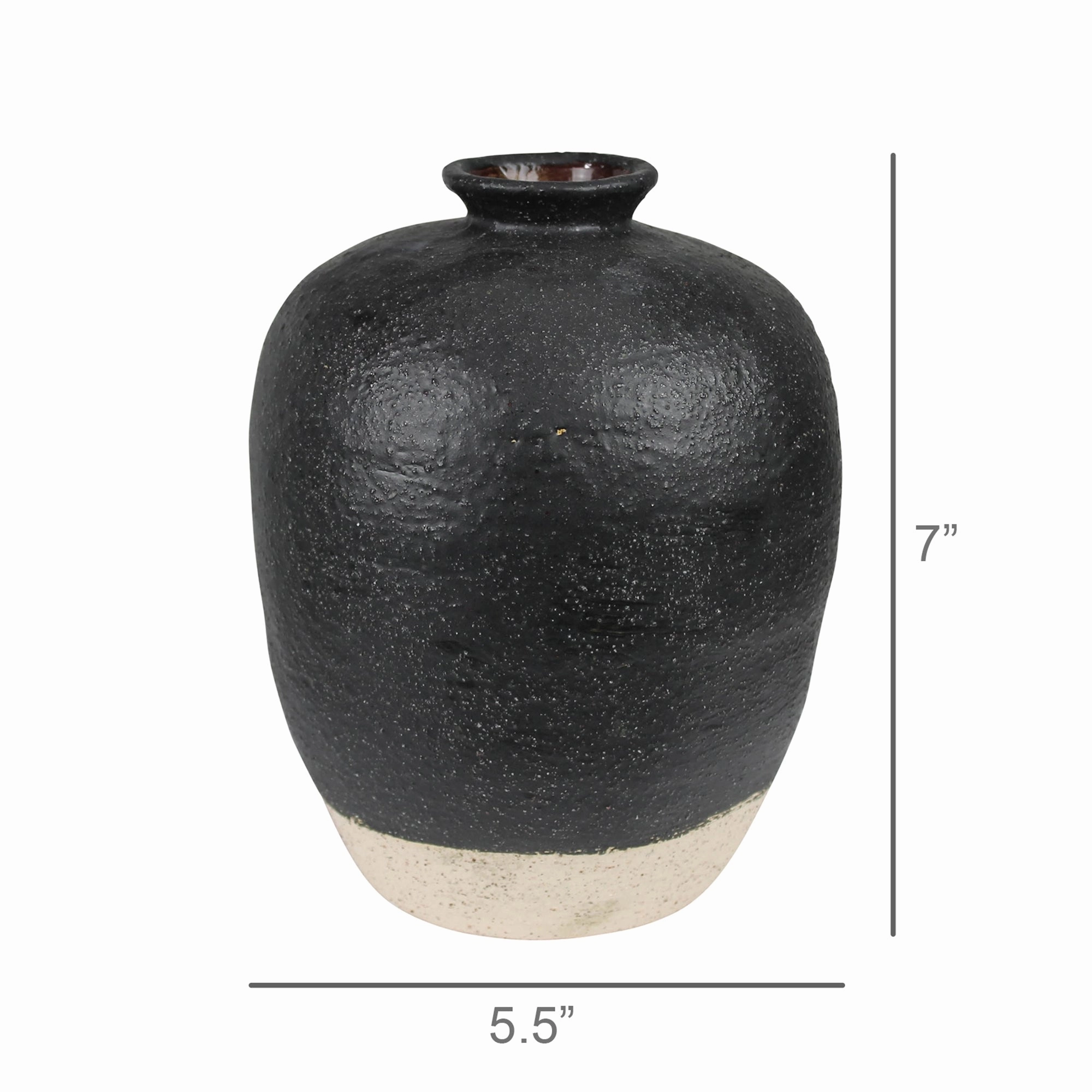 Umbria Vase , Ceramic, Black