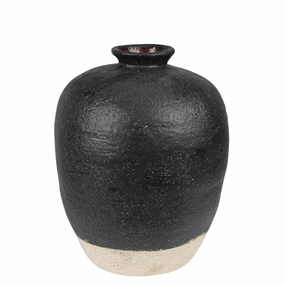 Umbria Vase , Ceramic, Black Vase,Ceramic Vase