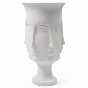 Unglazed Porcelain Faces Urn | Jonathan Adler Dora Maar Vase,Glass Vase
