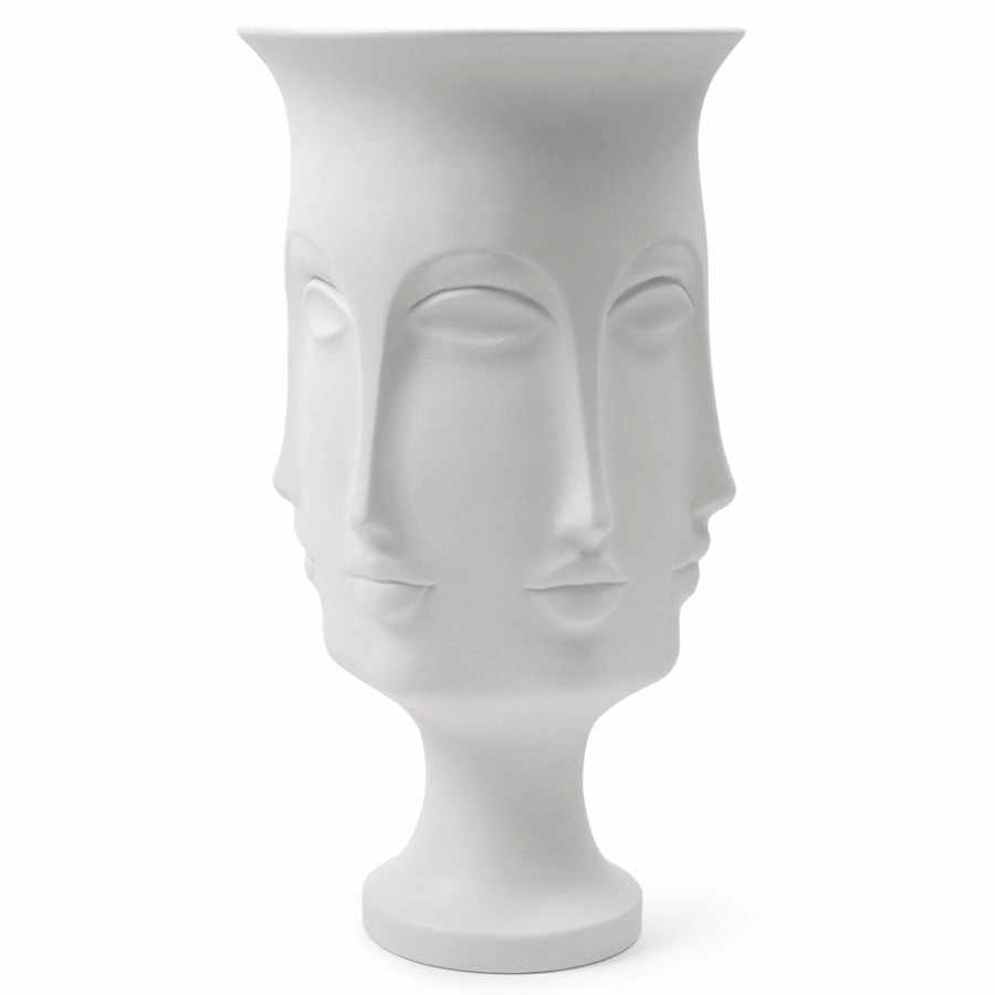 Unglazed Porcelain Faces Urn | Jonathan Adler Dora Maar Vase,Glass Vase