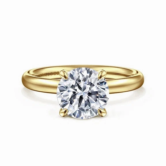 Unite - 14K Yellow Gold Round Solitaire Diamond Engagement Ring (Setting Only)