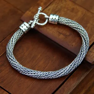 Unity Sterling Silver Men's Braided Chain Bracelet