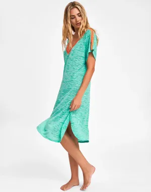 V Back Dress - Mint with Orange