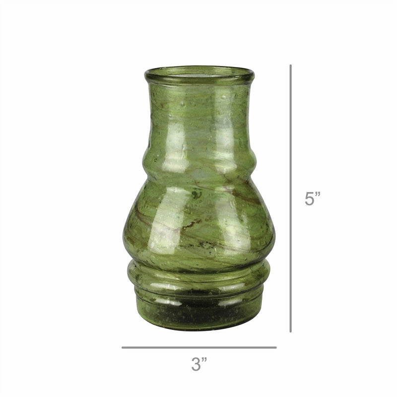 Val Vase, Green Glass