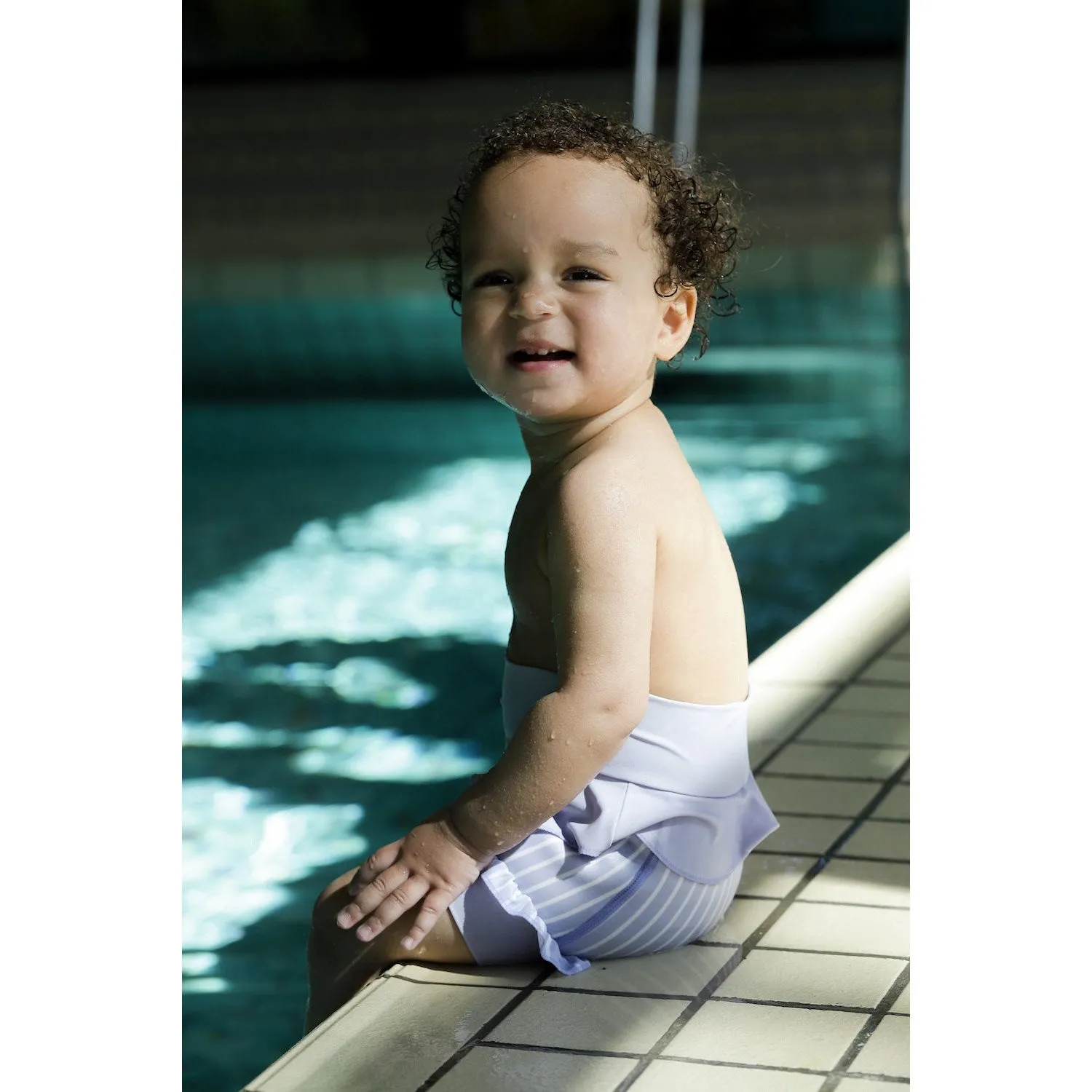 Vanilla COPENHAGEN Neoprene Swim Pants UV50  Lucy Lavender Striped