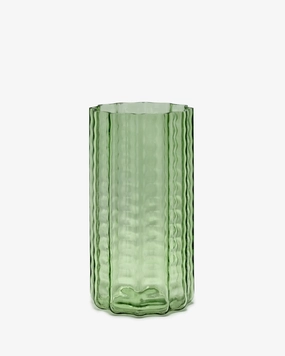 Vase 02 green transparent Waves Vase,Decorative Vase