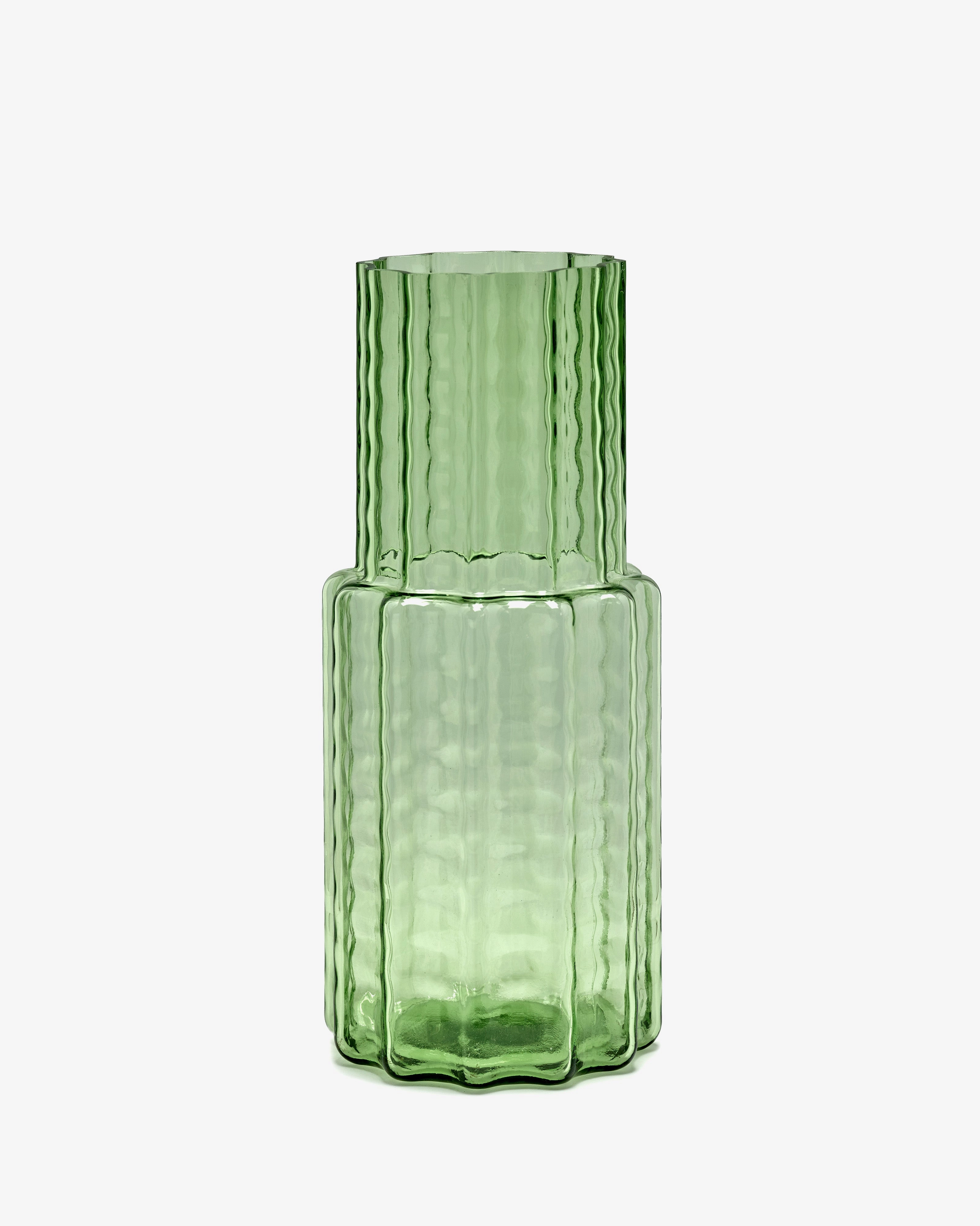 Vase 05 green transparent Waves Vase,Decorative Vase