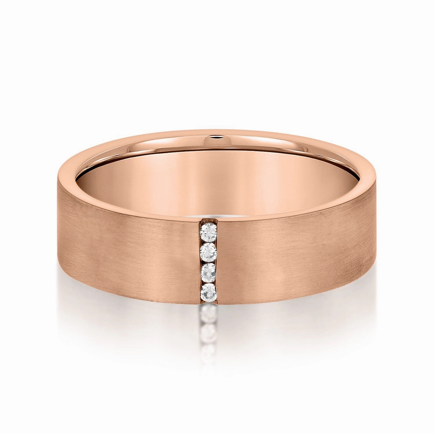Vertical Single Row Channel Set Diamond Men's Wedding Band