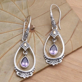 Victoriana Victorian Style Amethyst Dangle Earrings