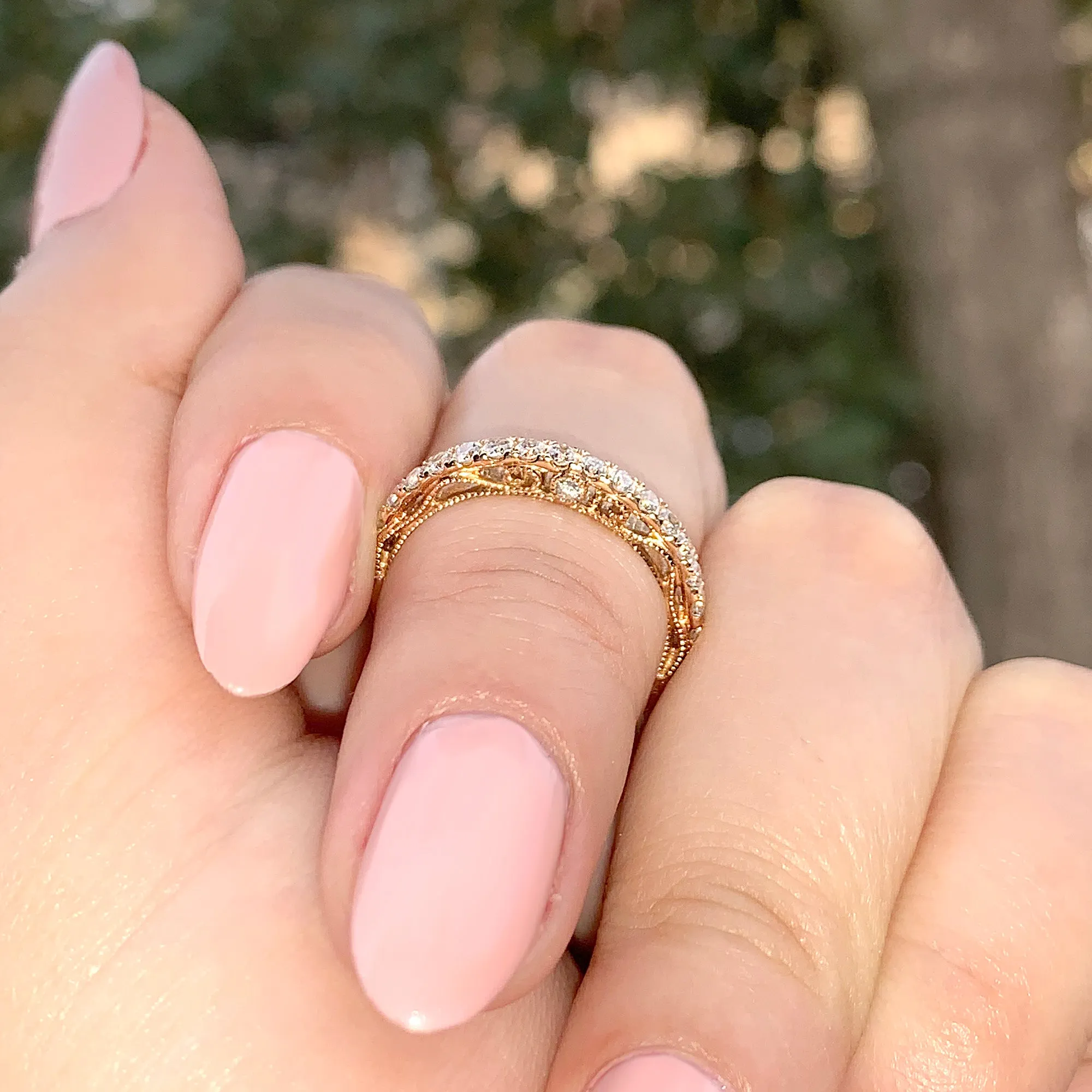 Vintage Inspired 0.50 ct. Diamond Band With Accent Milgrain