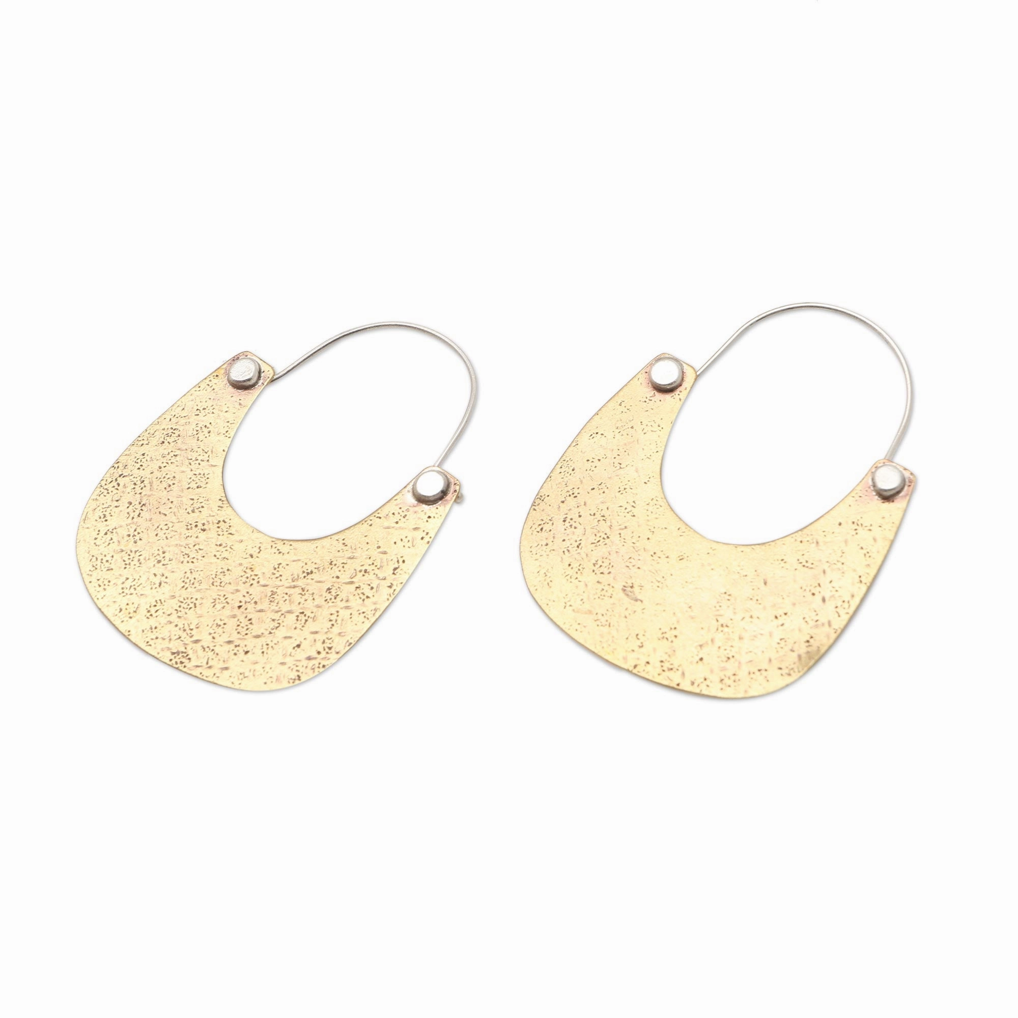 Vintage Tote in Brass Handmade Brass and Sterling Silver Dangle Earrings