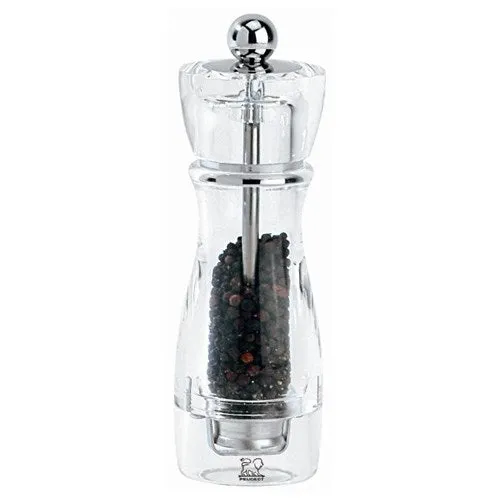 Vittel Pepper mill, 16cm, clear acrylic finish napkin rings, dining placemats