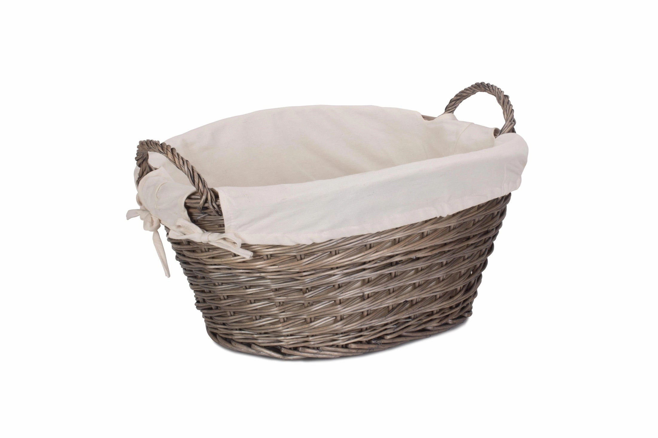 Wash Basket with White Lining - Small laundry organizer,dirty clothes basket,plastic laundry basket
