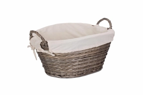Wash Basket with White Lining - Small laundry organizer,dirty clothes basket,plastic laundry basket