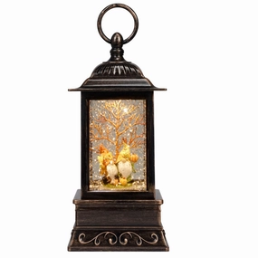 Welcome Fall Gnomes with Pumpkins  Glitter Light Up Lantern 10.5" Decorative Mirror,Home Decor Mirror