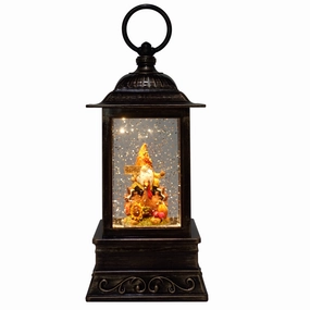 Welcome Fall Harvest Gnome with Pumpkins Glitter Light Up Lantern 10.5" Decorative Mirror,Home Decor Mirror