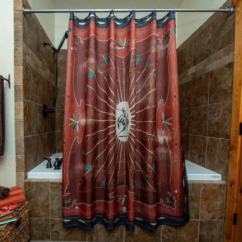 Western Bronc Shower Curtain bathroom furniture, vanity cabinet