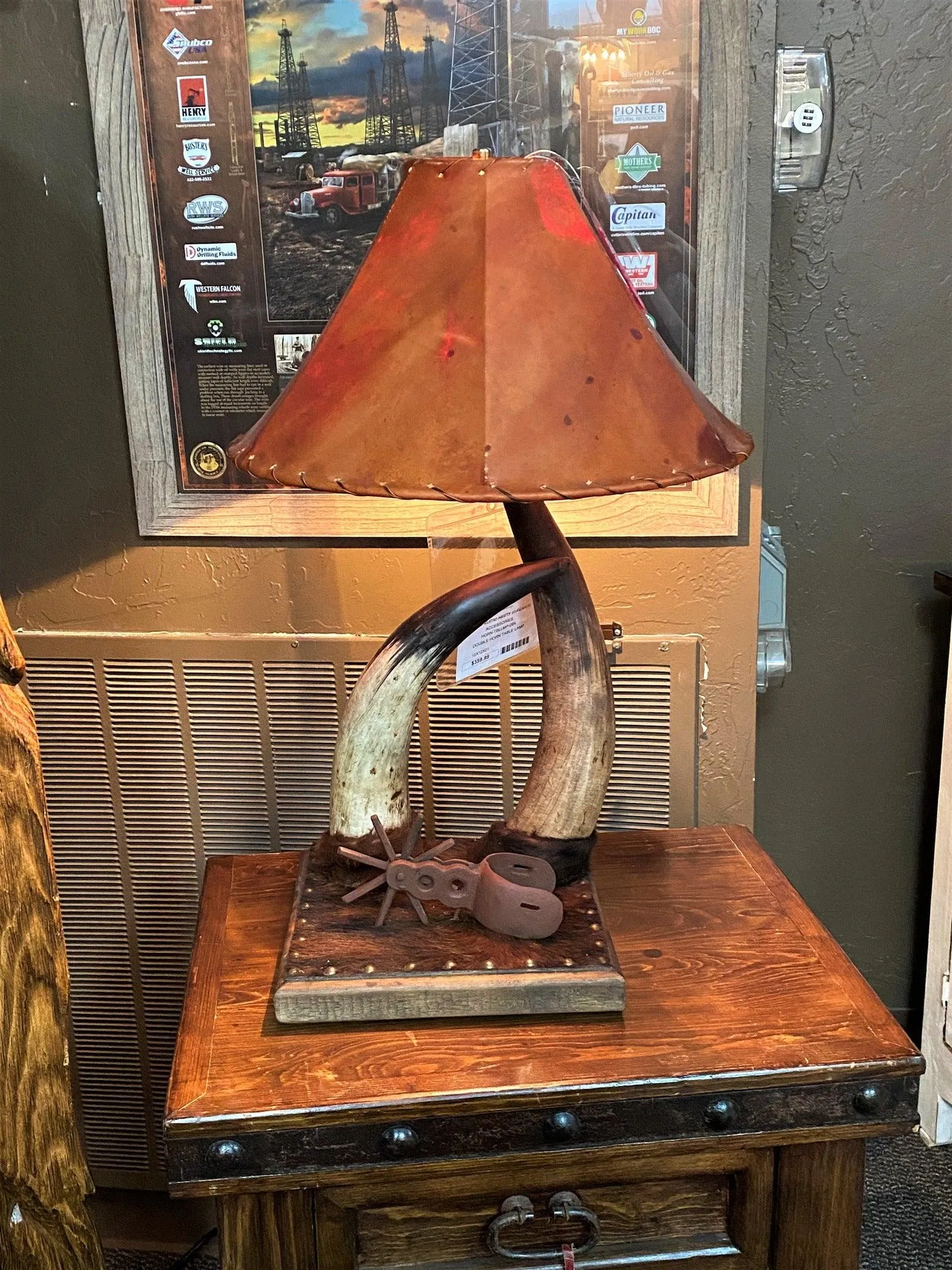 Western Steer Horn Table Lamp