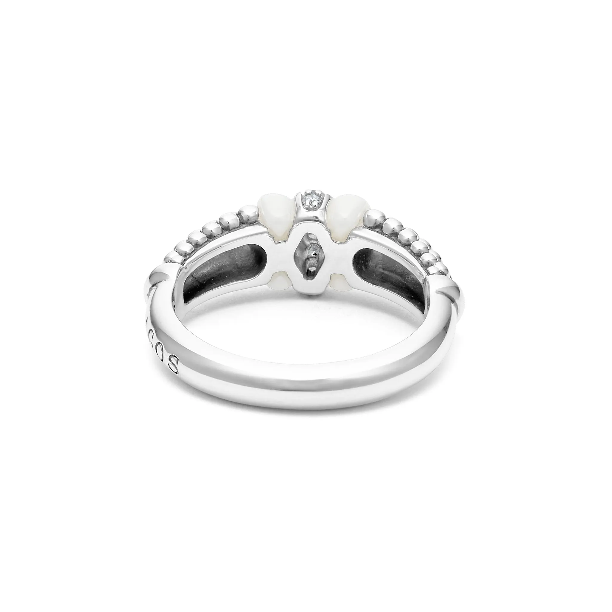 White Caviar White Ceramic and Caviar Diamond Ring