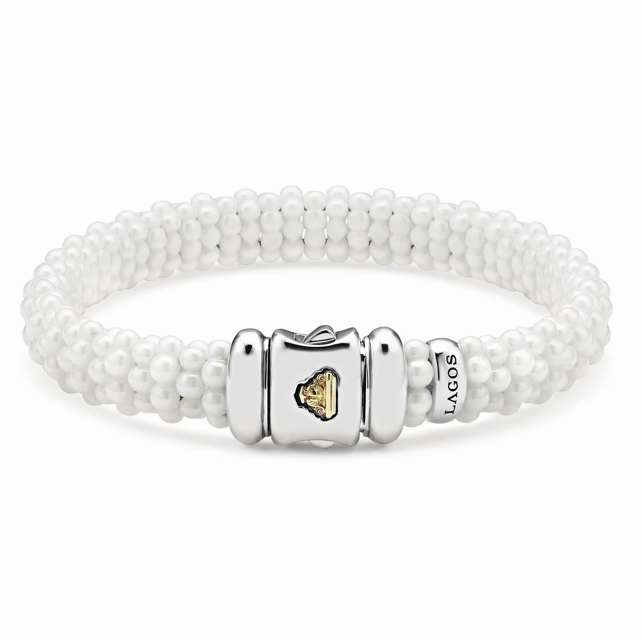 White Caviar White Ceramic Beaded Bracelet | 9mm