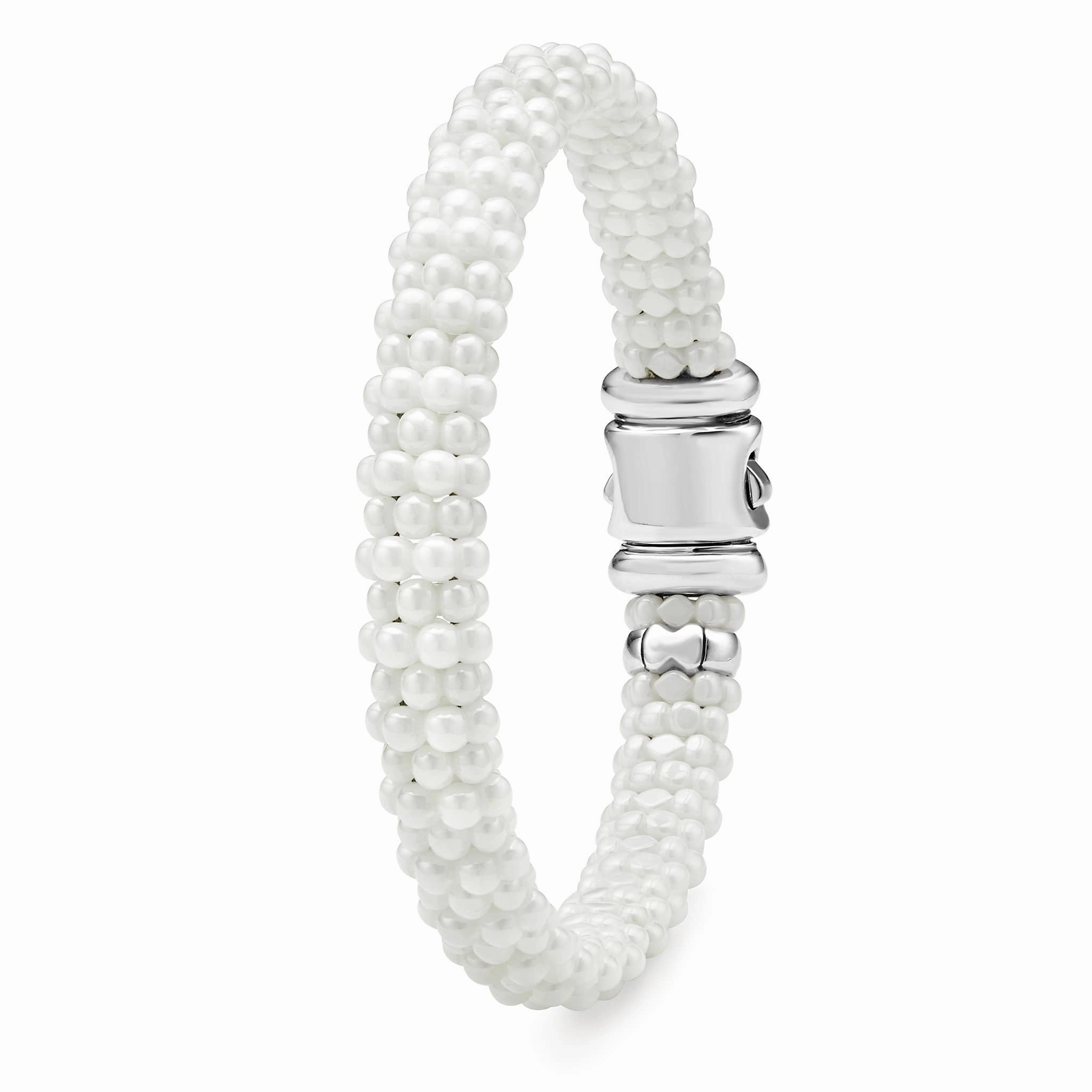 White Caviar White Ceramic Beaded Bracelet | 9mm