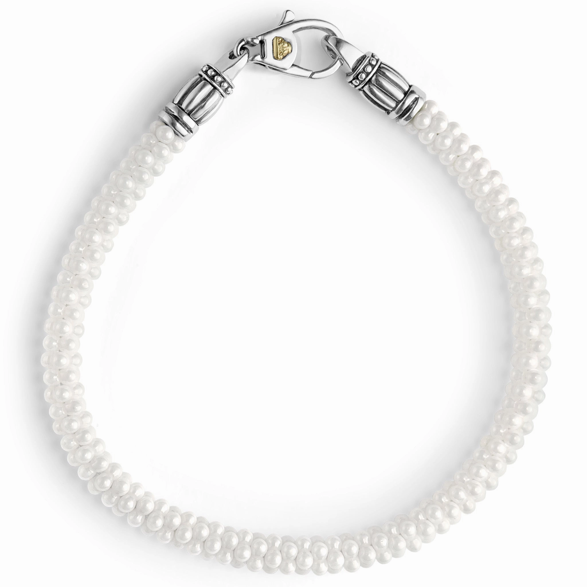 White Caviar White Ceramic Caviar Beaded Bracelet
