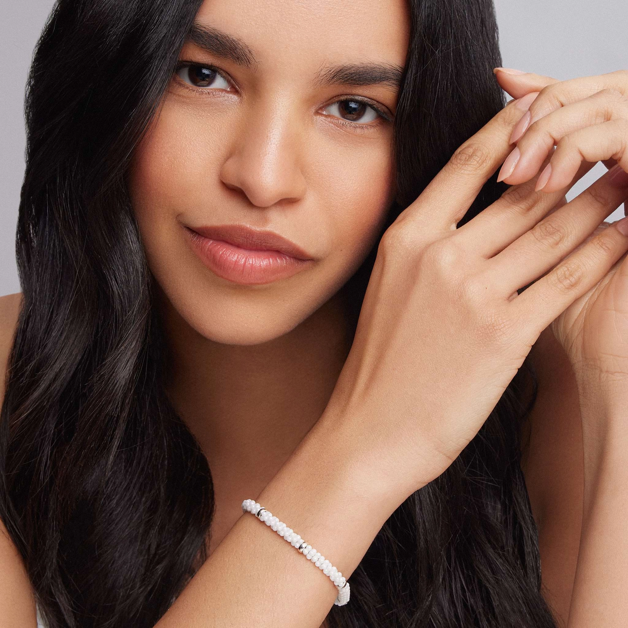 White Caviar White Five Silver Station Ceramic Bracelet | 5mm