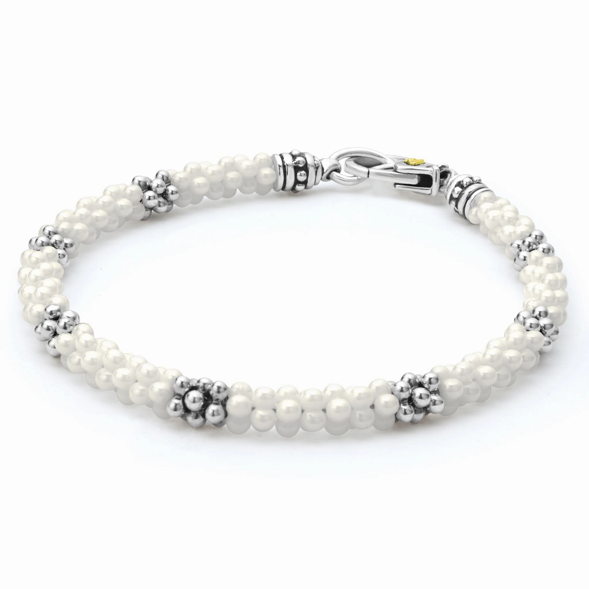 White Caviar White Seven Silver Station Ceramic Bracelet | 5mm