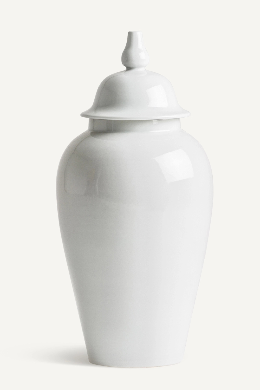 White Ceramic Lidded Vase | Vical Home Elina Vase,Glass Vase