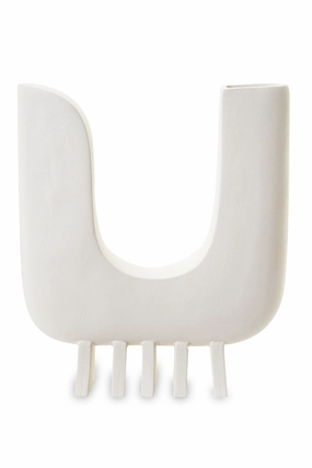 White Ceramic U-Shaped Vase | Liang & Eimil Jerico Vase,Glass Vase