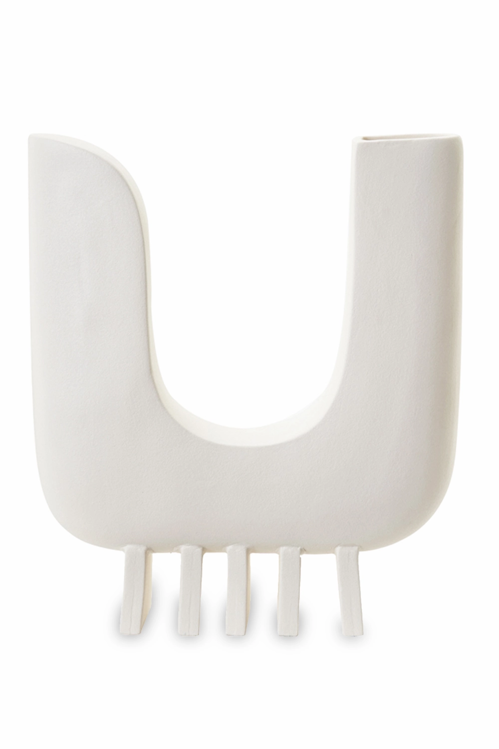 White Ceramic U-Shaped Vase | Liang & Eimil Jerico Vase,Glass Vase